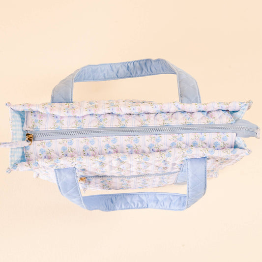 Quilted Tote Petal Parade Blue