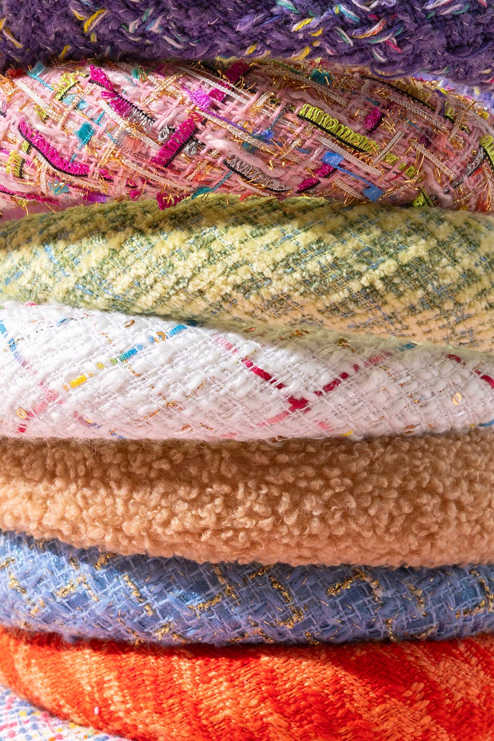 Tweed White Padded Headband