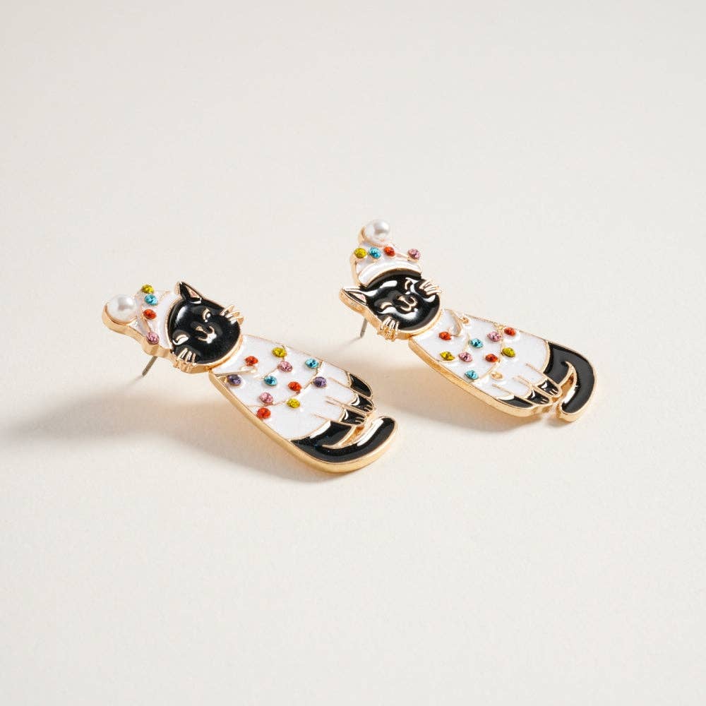 Christmas Cat Earrings
