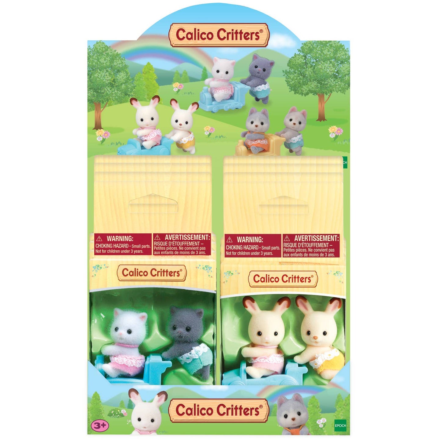 Calico Critters Twins Assortment in PDQ, 3 Styles Included