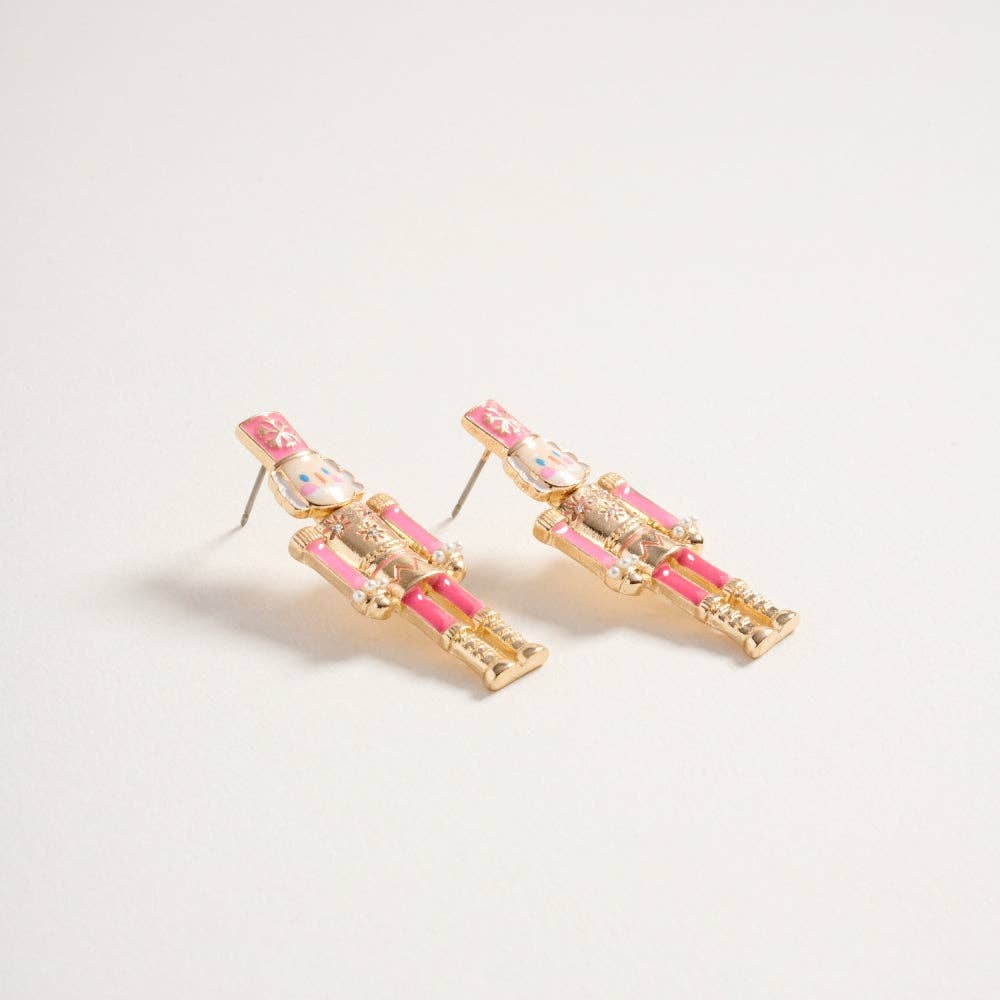Earrings Christmas Nutcracker Pink
