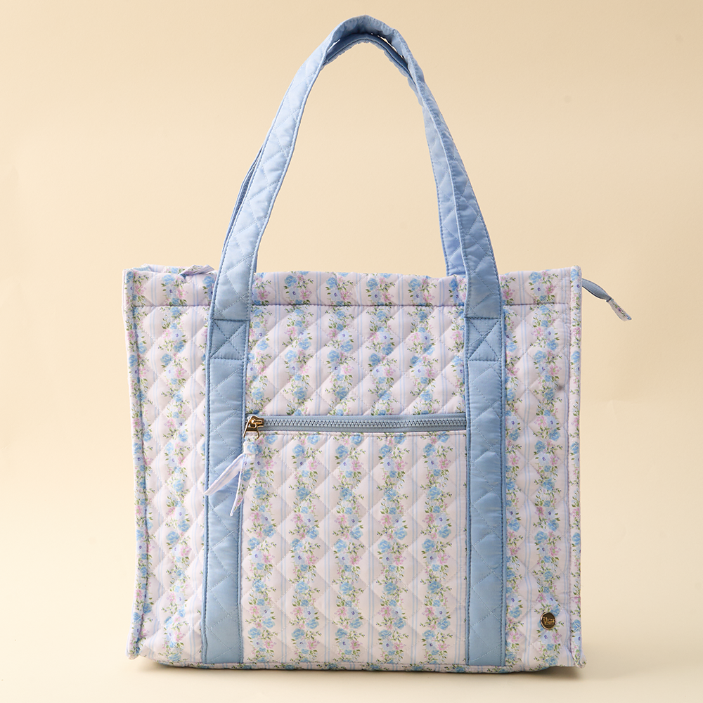 Quilted The Everyday Tote Bag-Petal Parade Blue