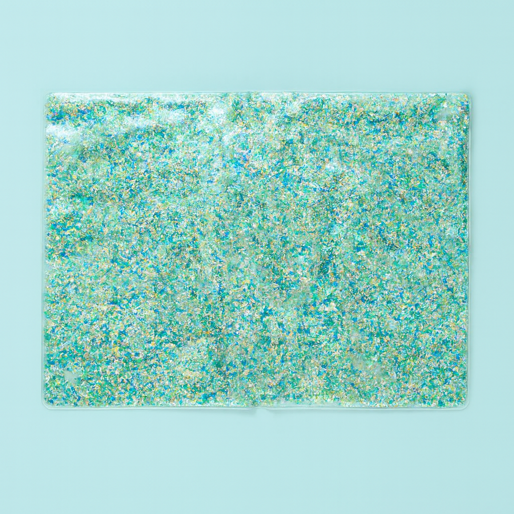 Placemat / Desk Pad Art Pad - Pearl Confetti - Blue Green Glitter