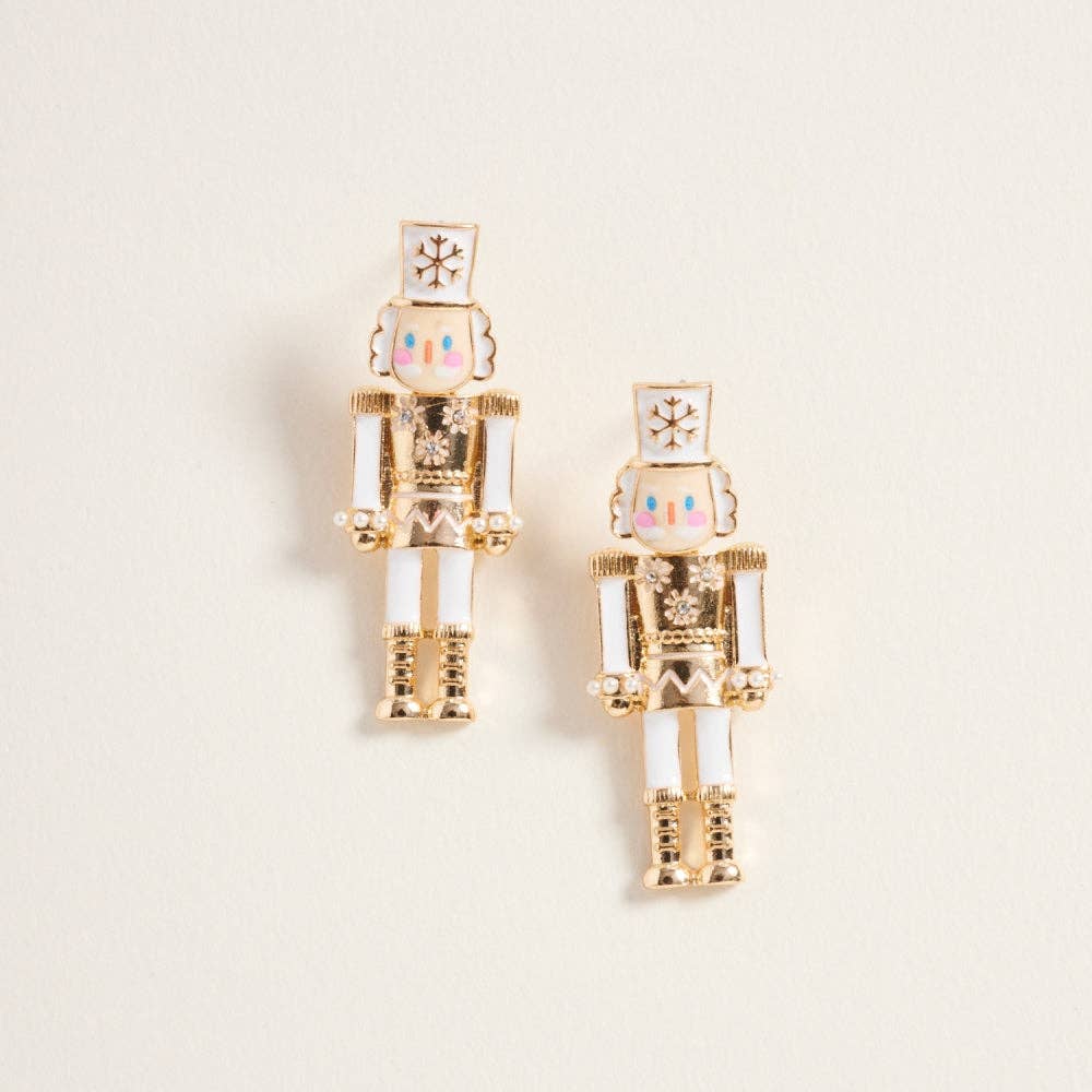 Christmas Nutcracker Earrings White