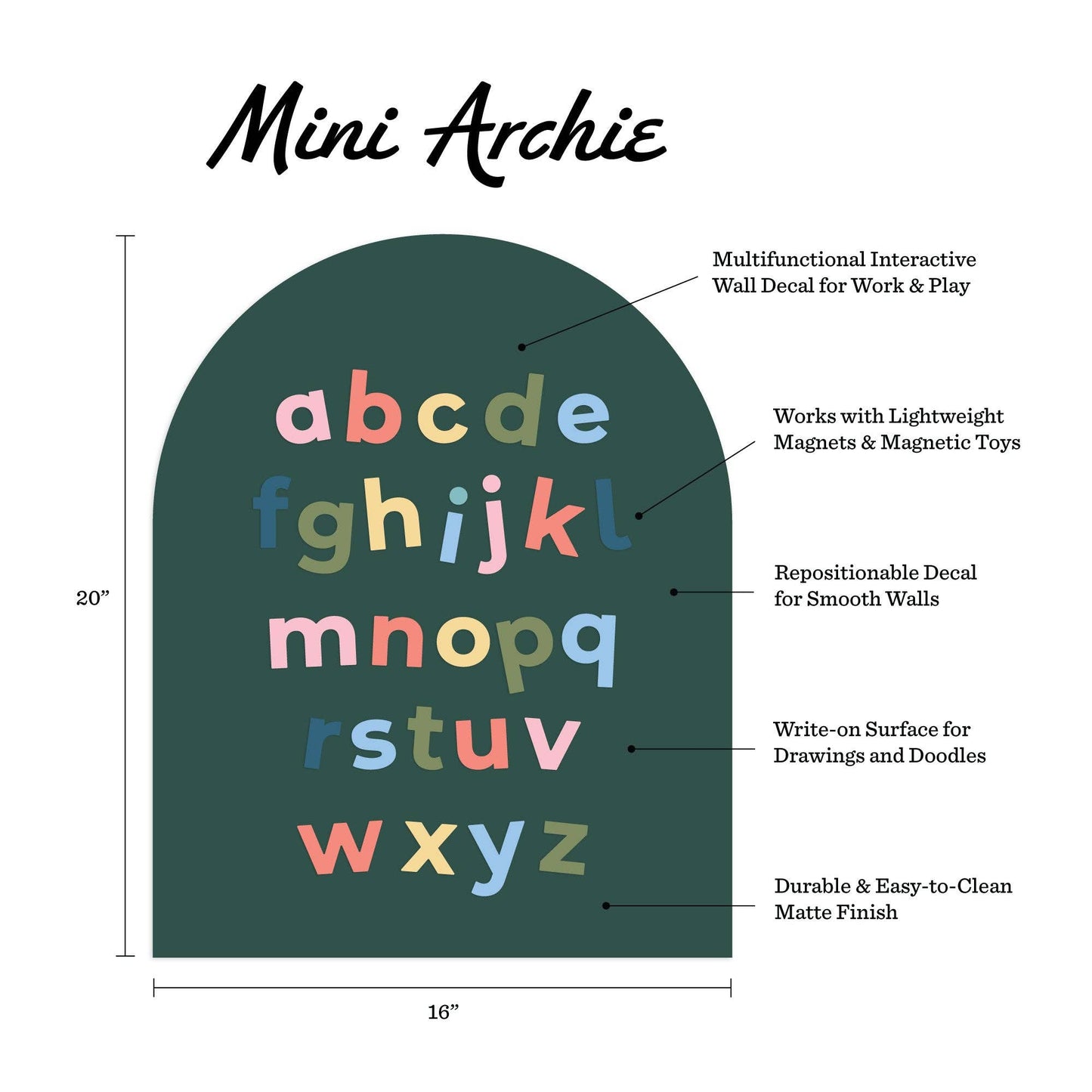 16x20 Green Mini Arch Magnetic Wall Decal
