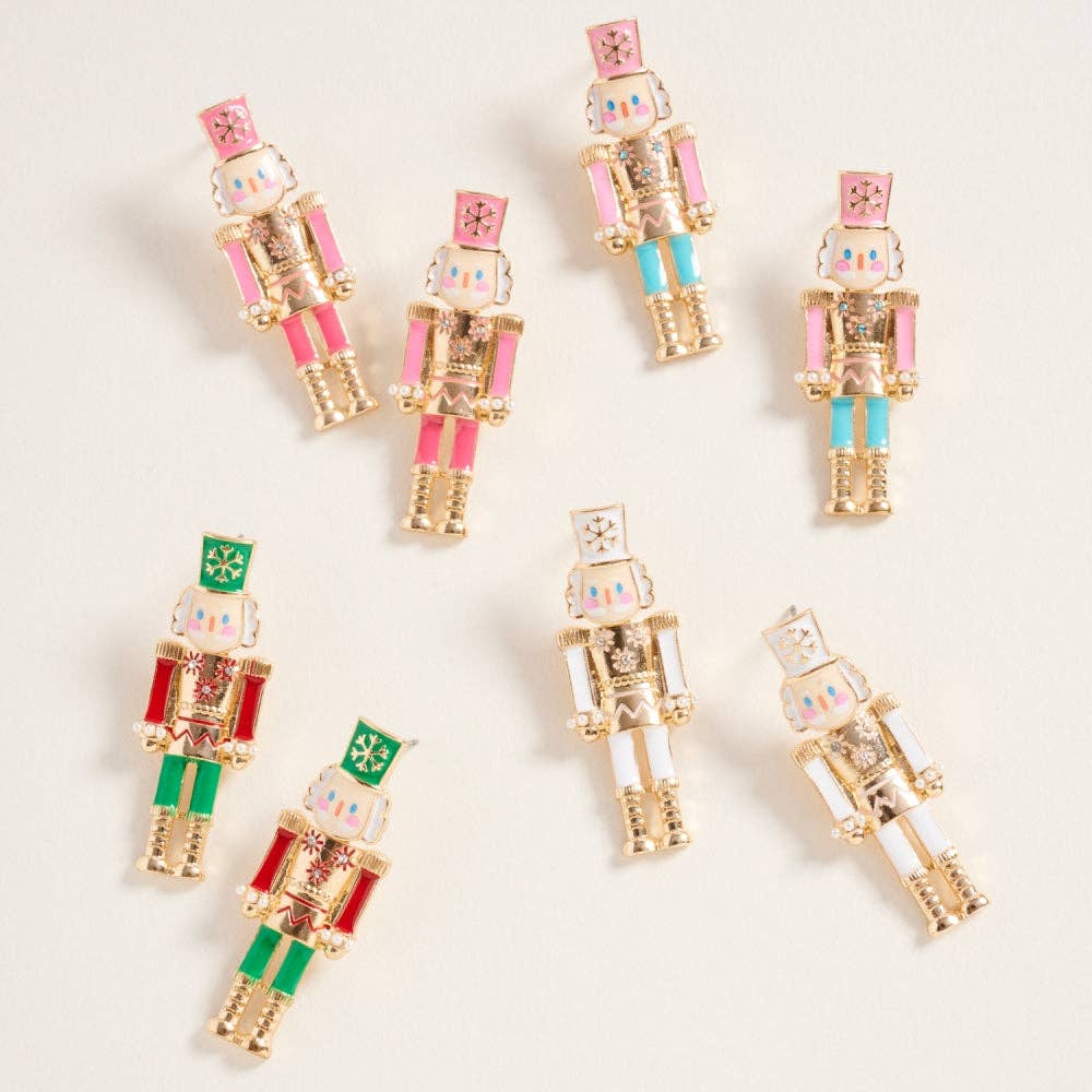 Earrings Christmas Nutcracker Pink