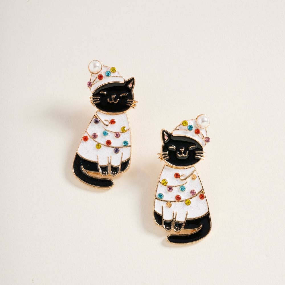 Christmas Cat Earrings