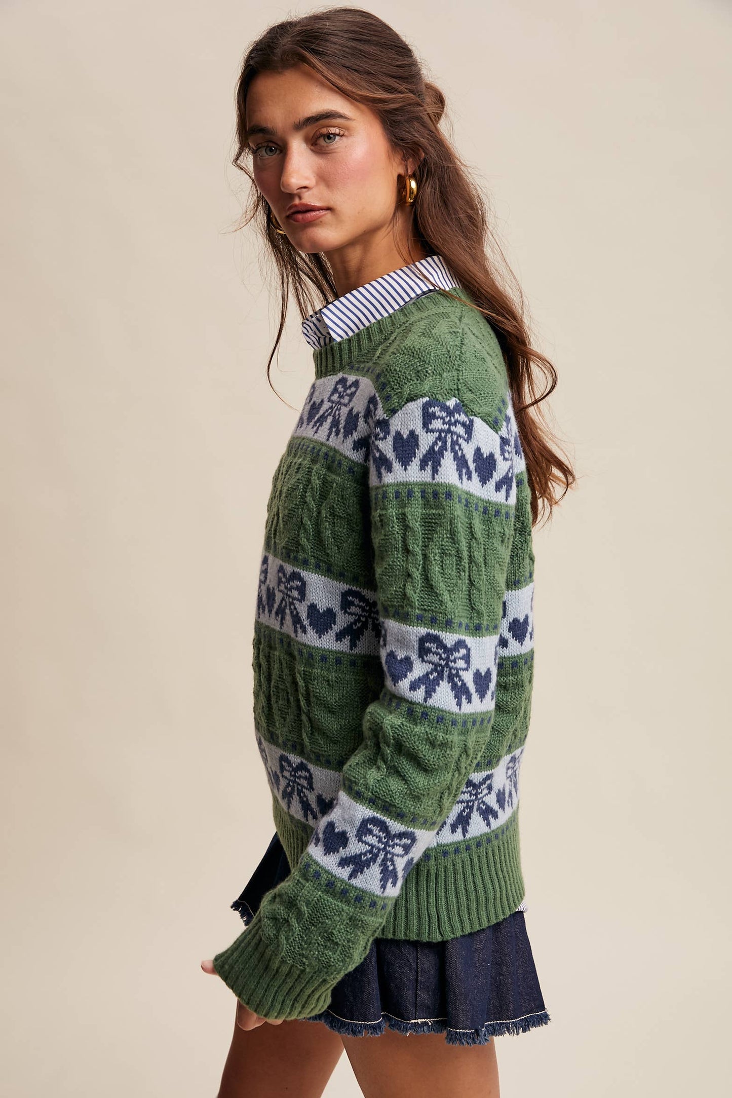 Bow & Heart Knit Pullover