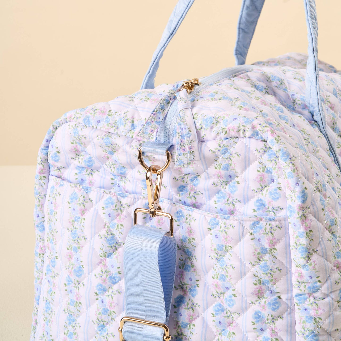 Quilted On-the-Go Weekender Bag-Petal Parade Blue