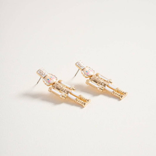 Christmas Nutcracker Earrings White
