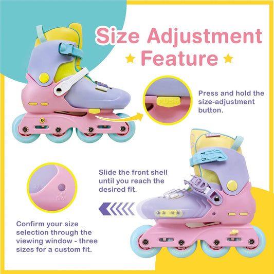 Skates Pastel Adjustable Inline Youth