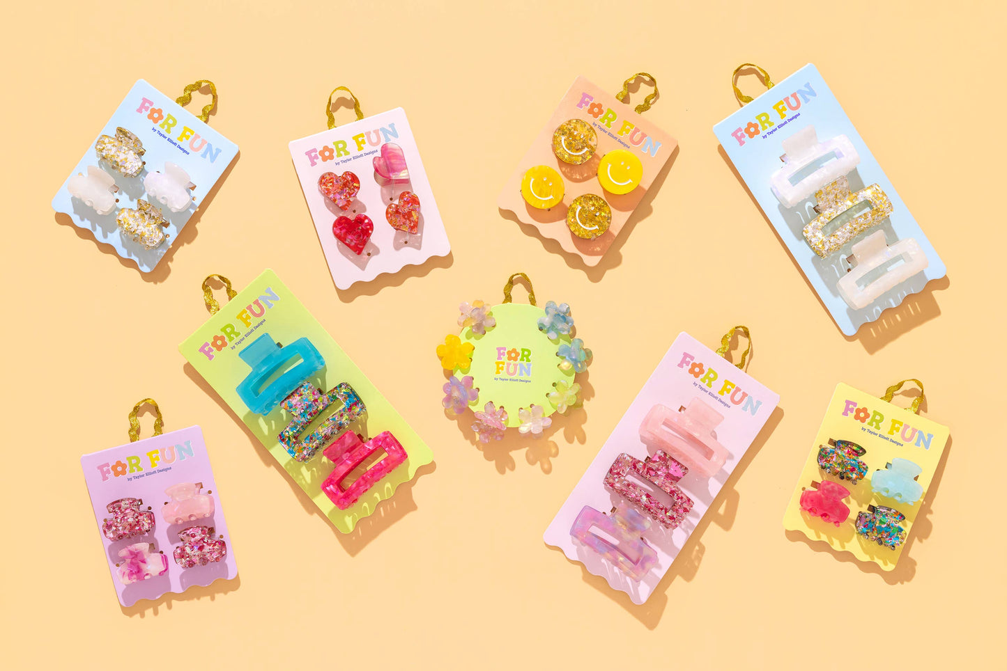 Claw Hair Clip Set - Med - Asst Pinks - 3 Pc Set