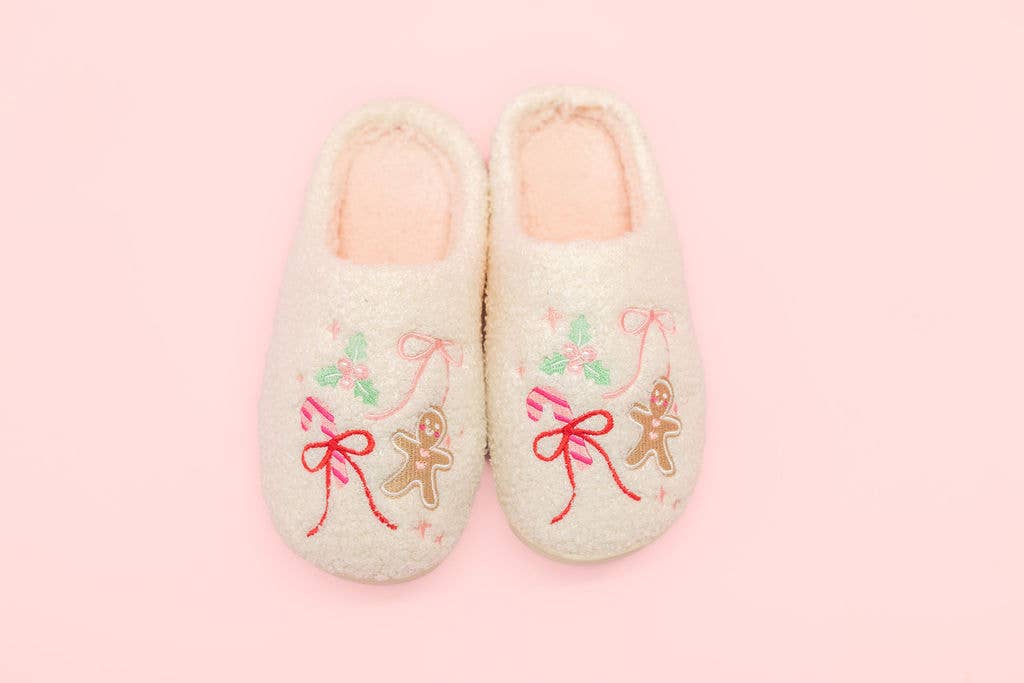 Slippers Gingerbread Bow Adult Sizes