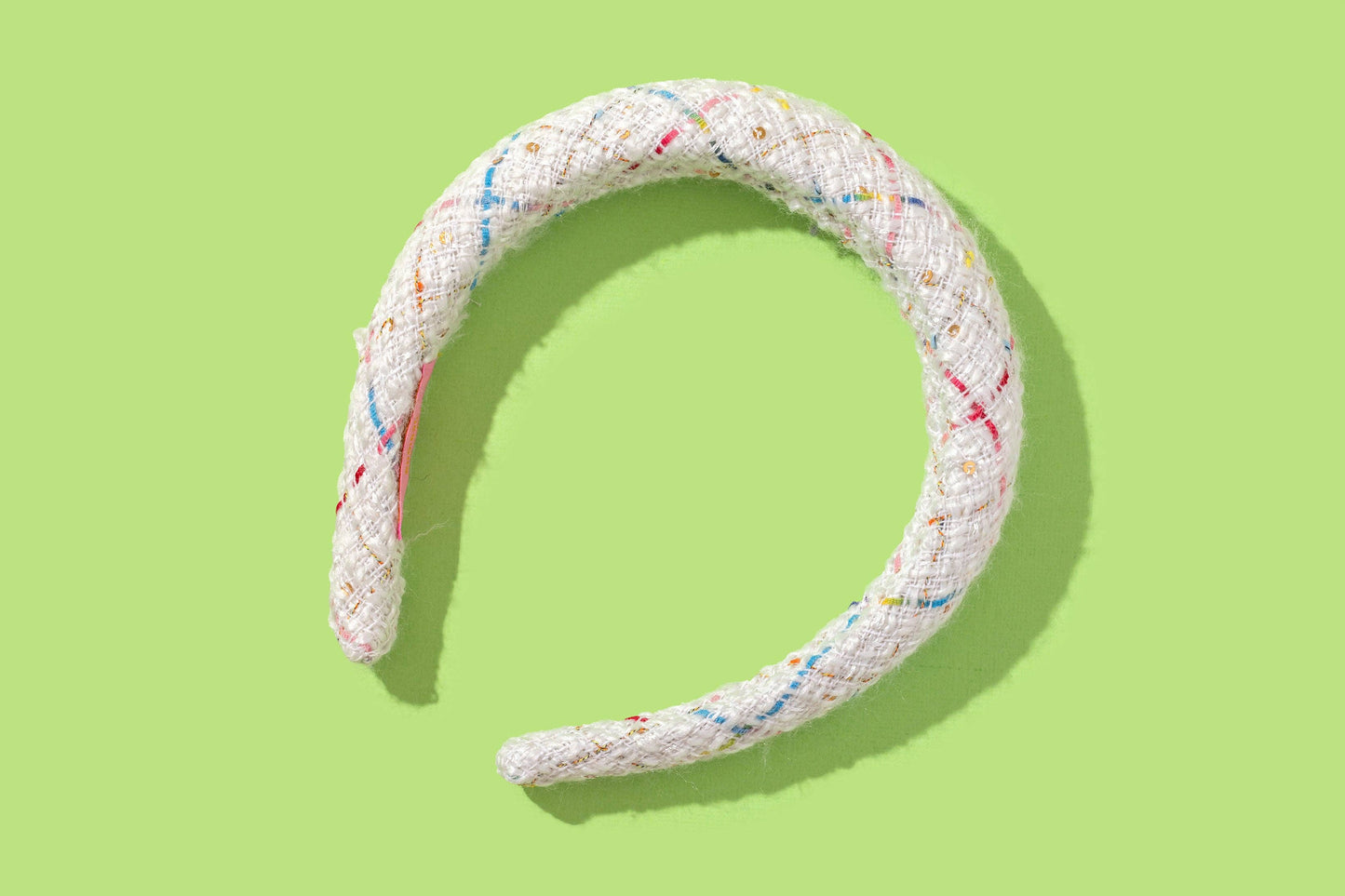 Tweed White Padded Headband